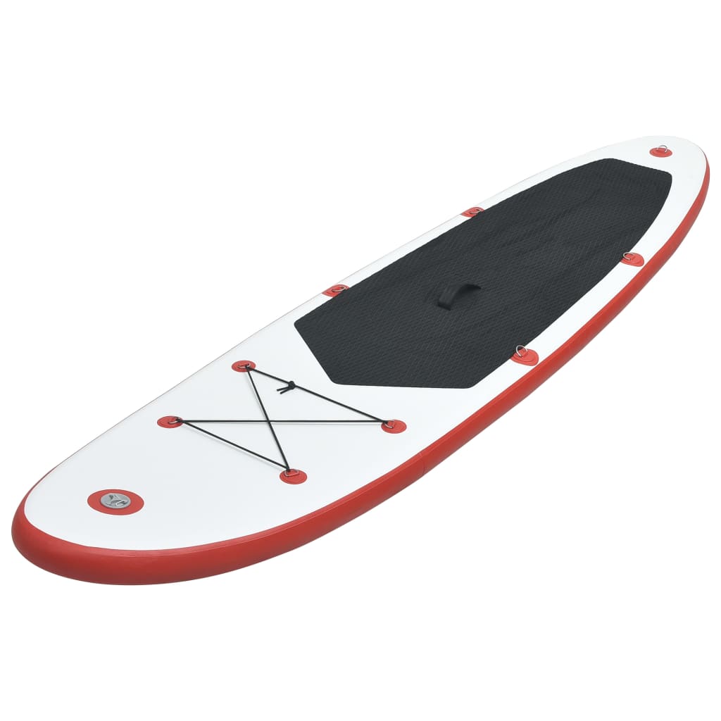vidaXL Set de tabla inflable de paddle surf SUP rojo y blanco