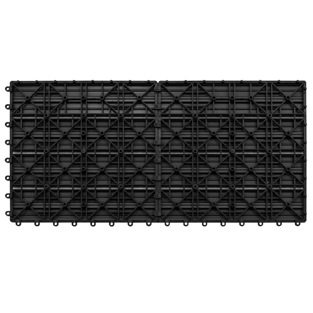 vidaXL Baldosas de porche 6 uds WPC negro 60x30 cm 1,08 m²