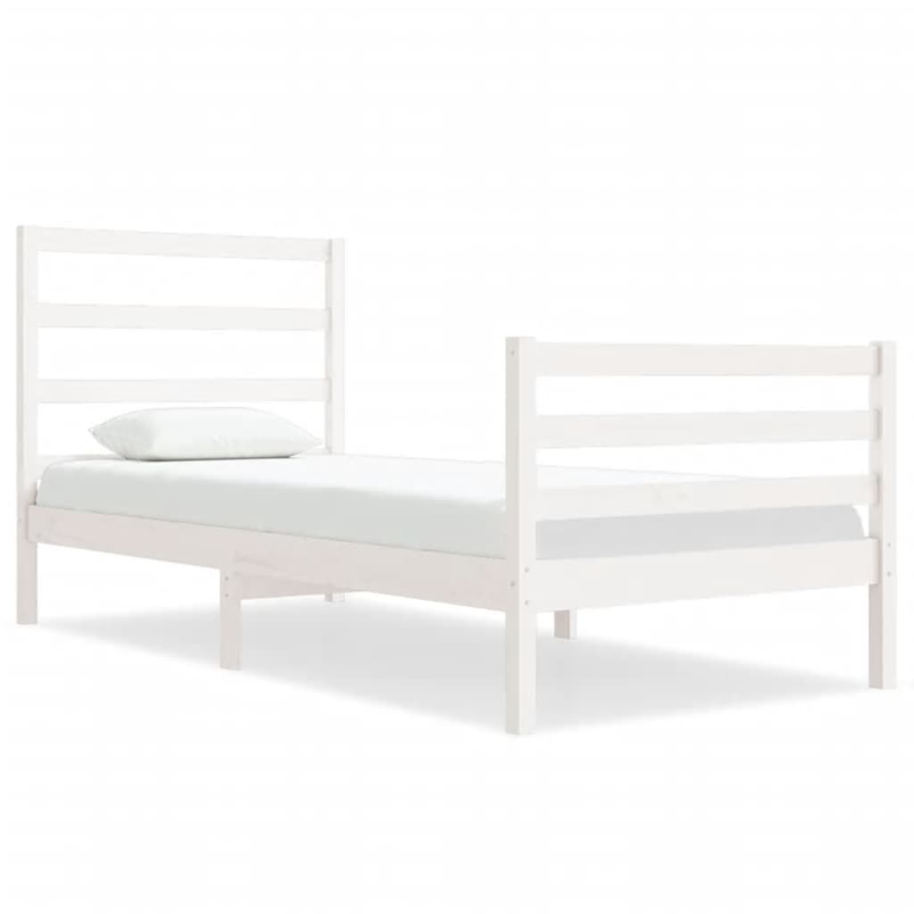 vidaXL Estructura de cama madera maciza de pino blanco 75x190 cm
