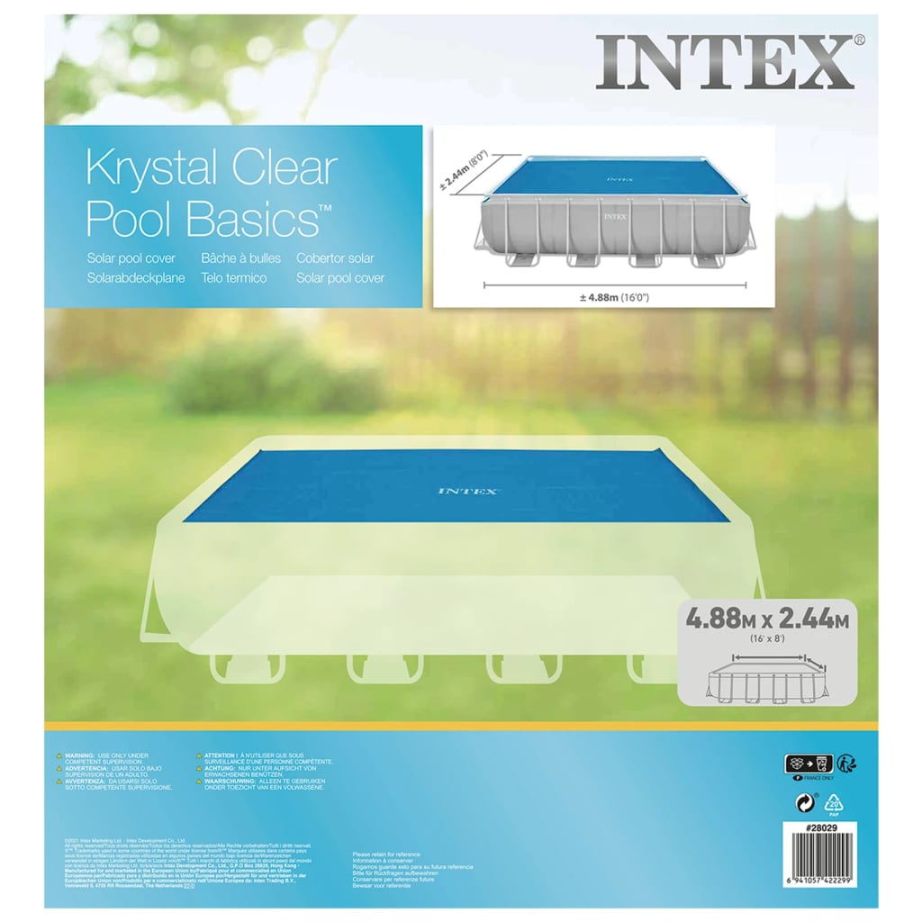 Intex Cubierta de piscina solar polietileno azul 476x234 cm