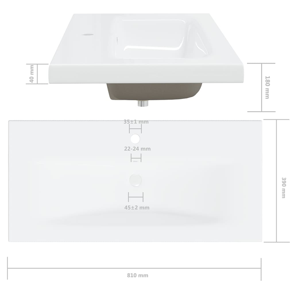vidaXL Mueble con lavabo aglomerado blanco