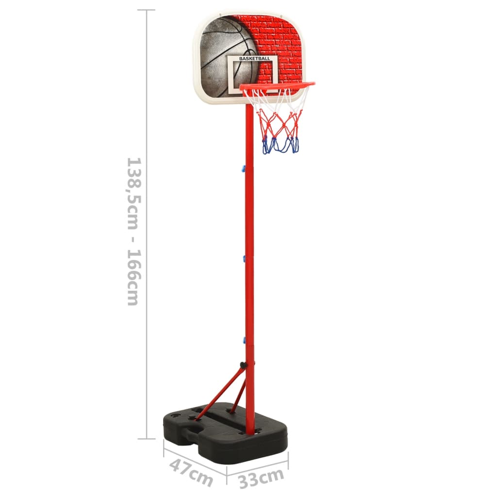 vidaXL Juego de canasta de baloncesto portátil ajustable 138,5-166 cm