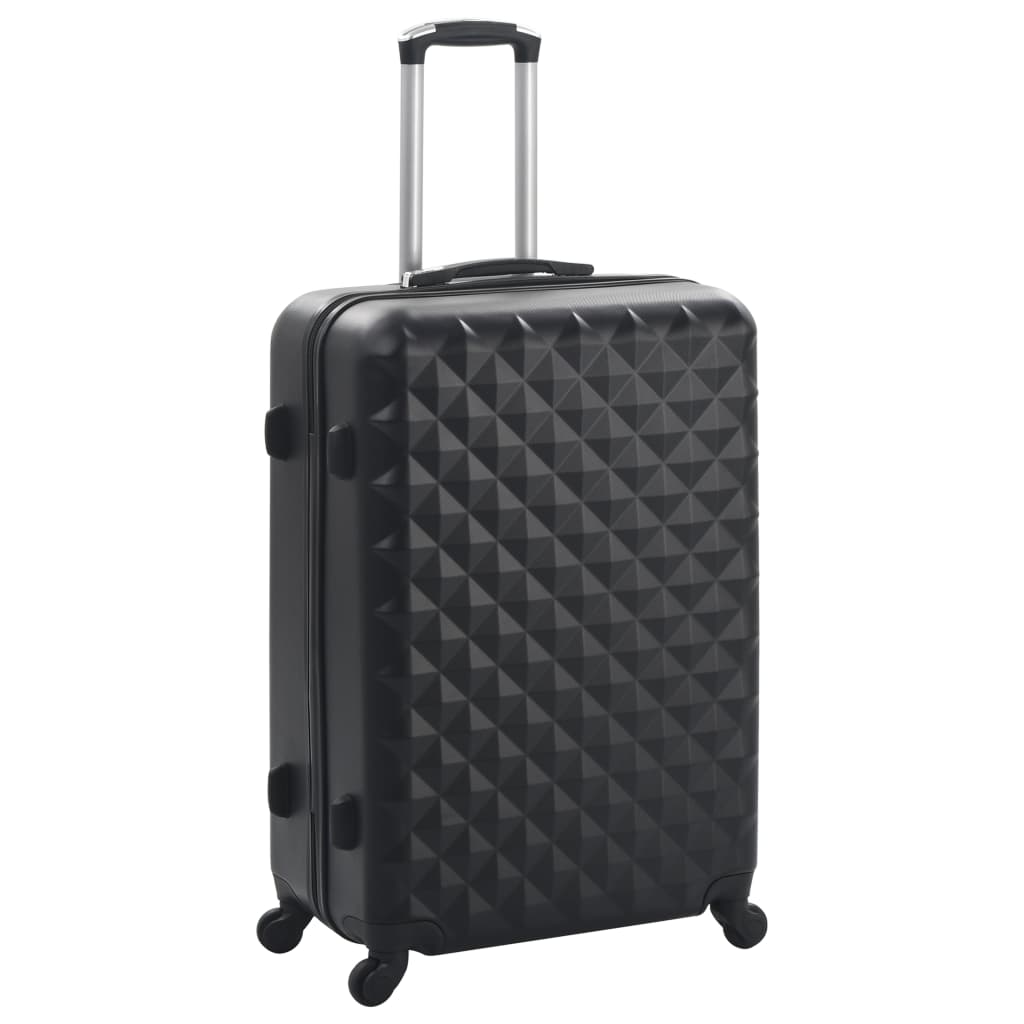 vidaXL Juego de maletas rígidas con ruedas trolley 3 piezas negro ABS