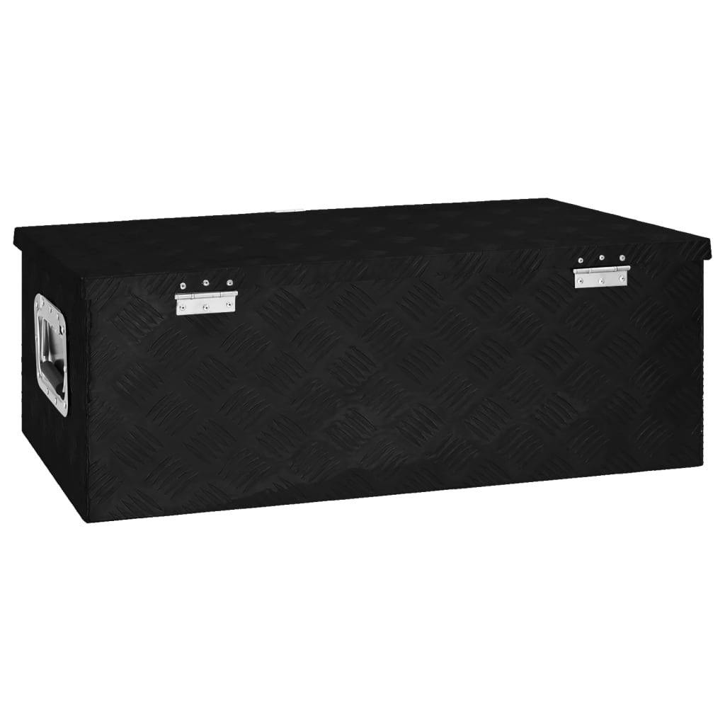 vidaXL Caja de almacenaje de aluminio negro 80x39x30 cm