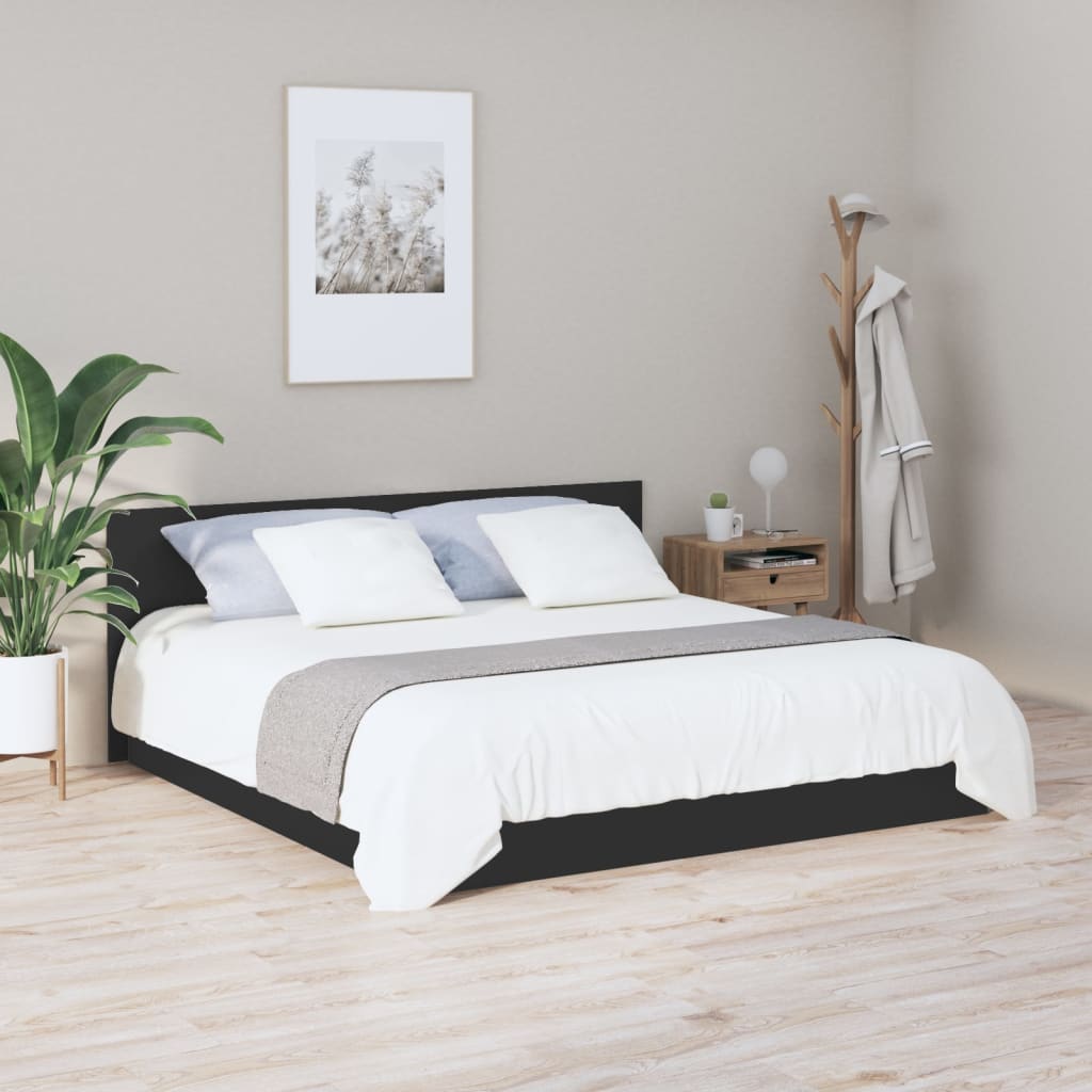 vidaXL Cabecero de cama madera contrachapada negro 200x1,5x80 cm