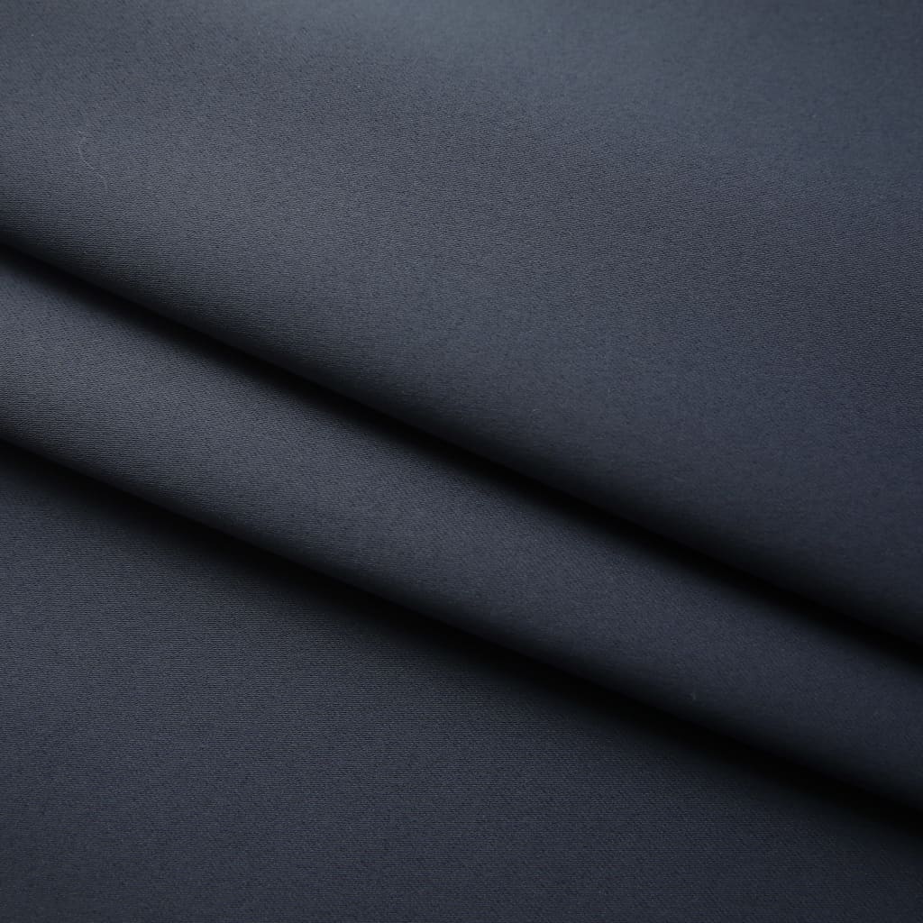 vidaXL Cortinas opacas con ganchos 2 piezas gris antracita 140x225 cm
