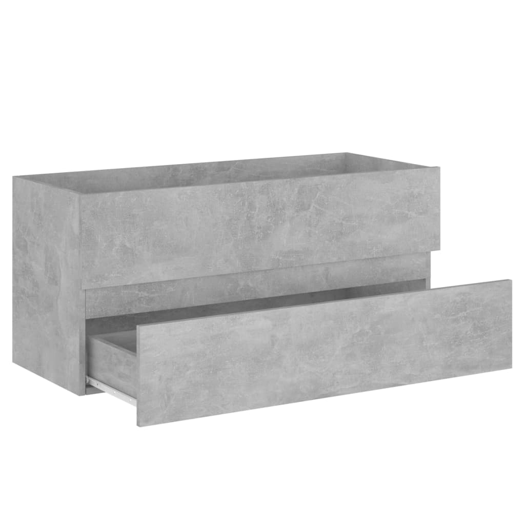 vidaXL Armario para lavabo contrachapada gris hormigón 100x38,5x45 cm