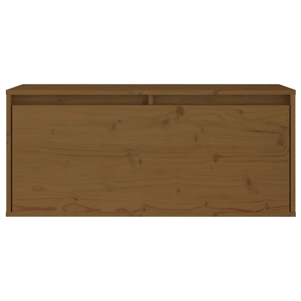 vidaXL Armario de pared madera maciza de pino marrón miel 80x30x35 cm