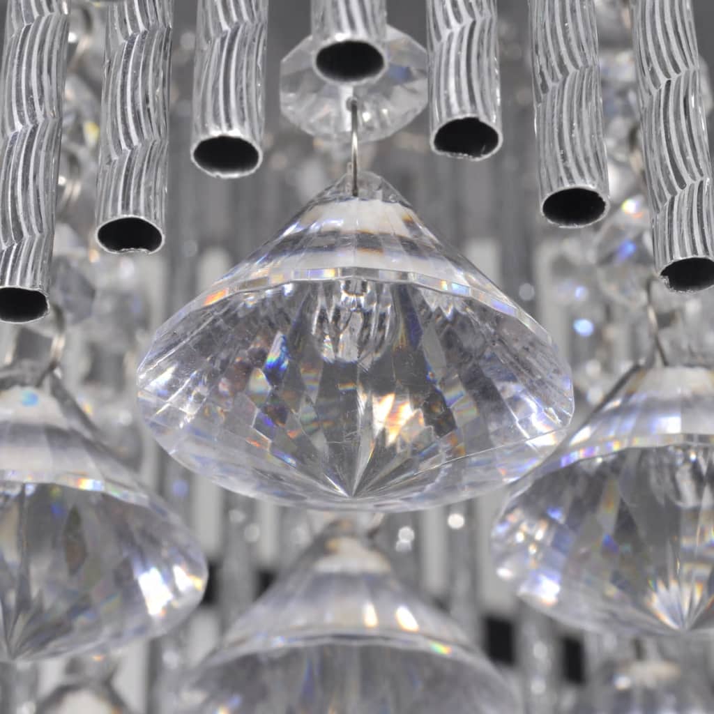 vidaXL Lámpara de techo cuadrada adornos de cristal tiras de aluminio