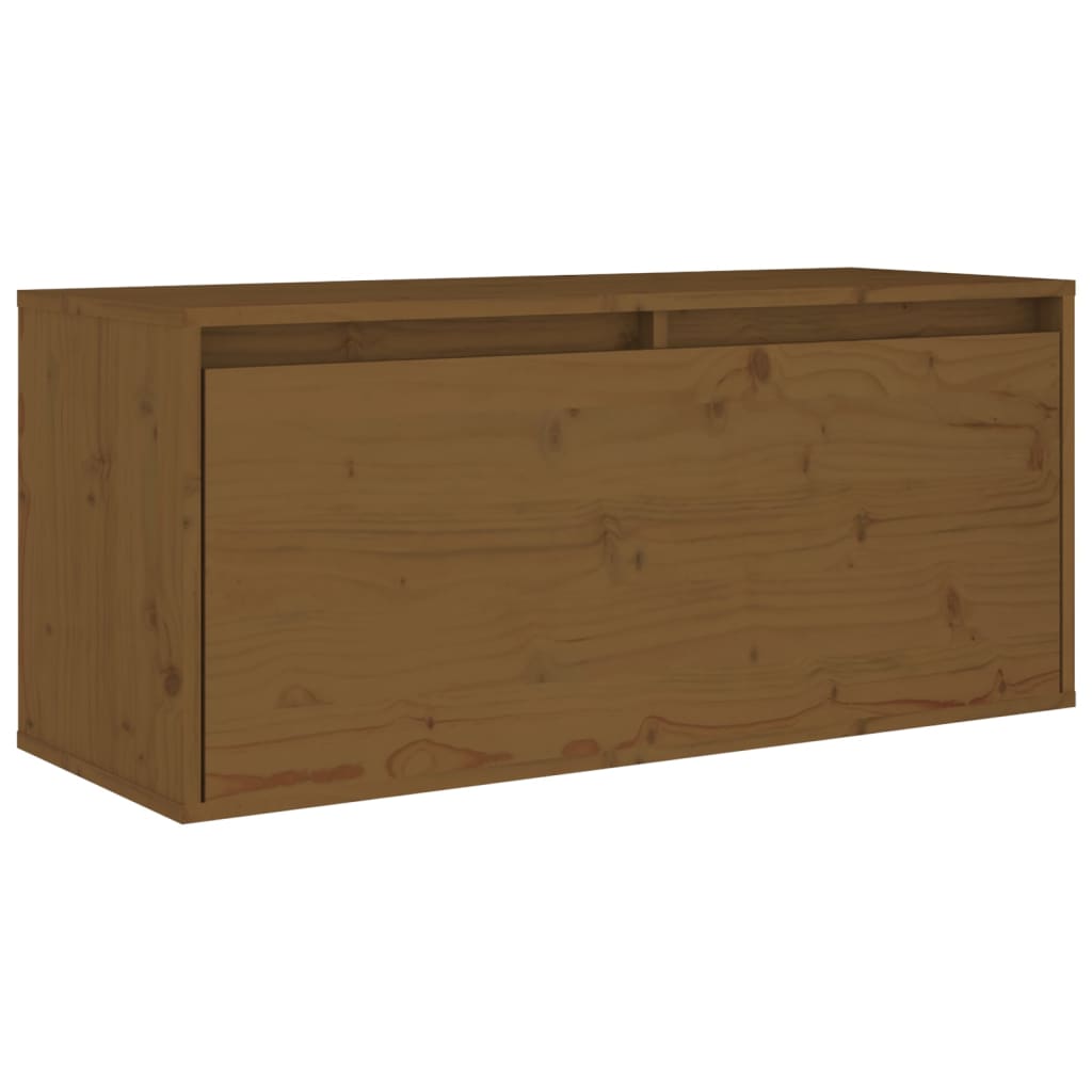 vidaXL Muebles para TV 4 piezas madera maciza de pino marrón miel