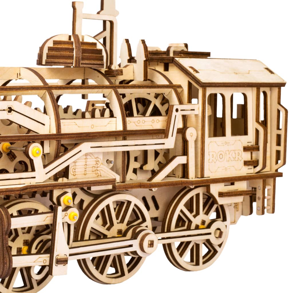 Robotime Tren mecánico de madera Locomotive
