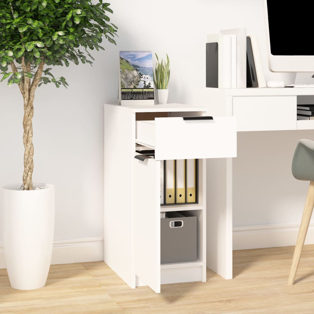 vidaXL Armario de escritorio madera contrachapada blanco 33,5x50x75 cm