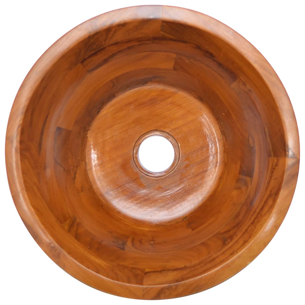 vidaXL Lavabo de madera maciza de teca Φ40x20 cm