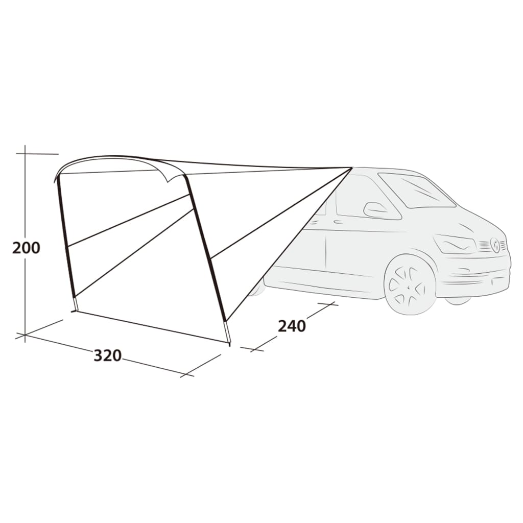 Outwell Toldo de camper Touring Canopy negro y gris