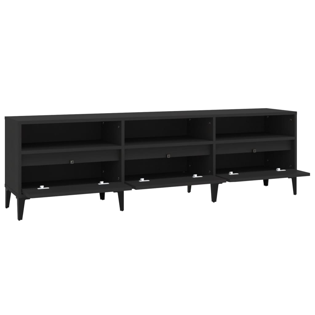vidaXL Mueble de TV madera contrachapada negro 150x30x44,5 cm
