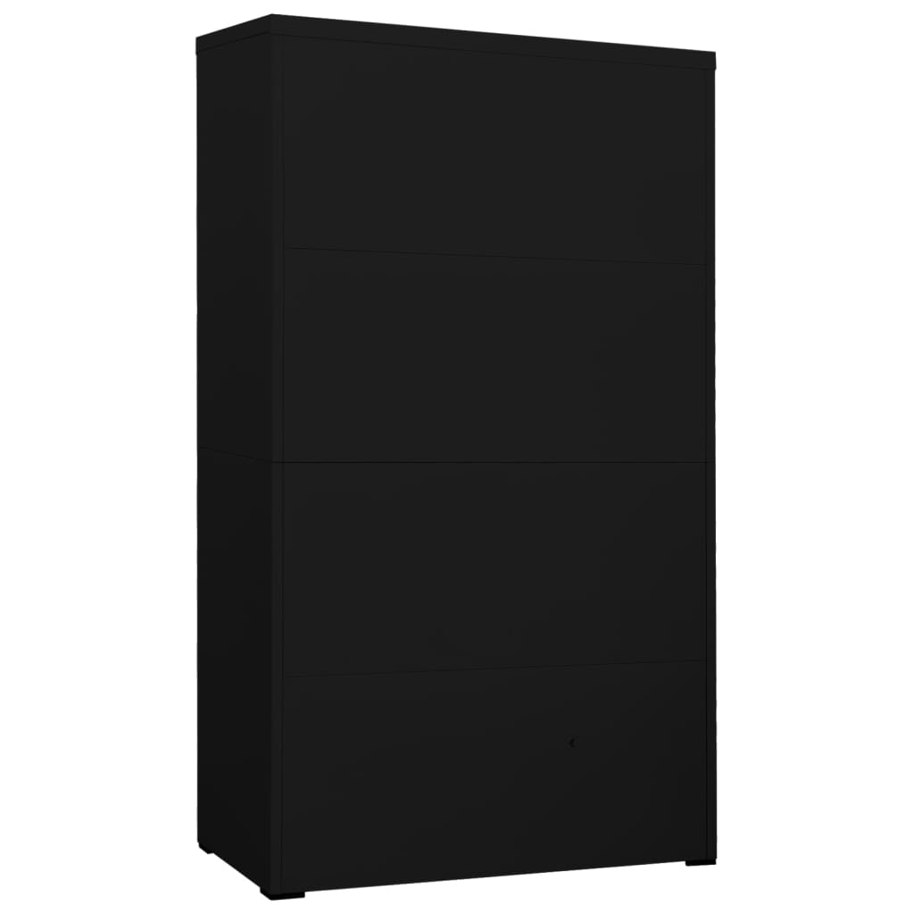 vidaXL Armario archivador de acero negro 90x46x164 cm