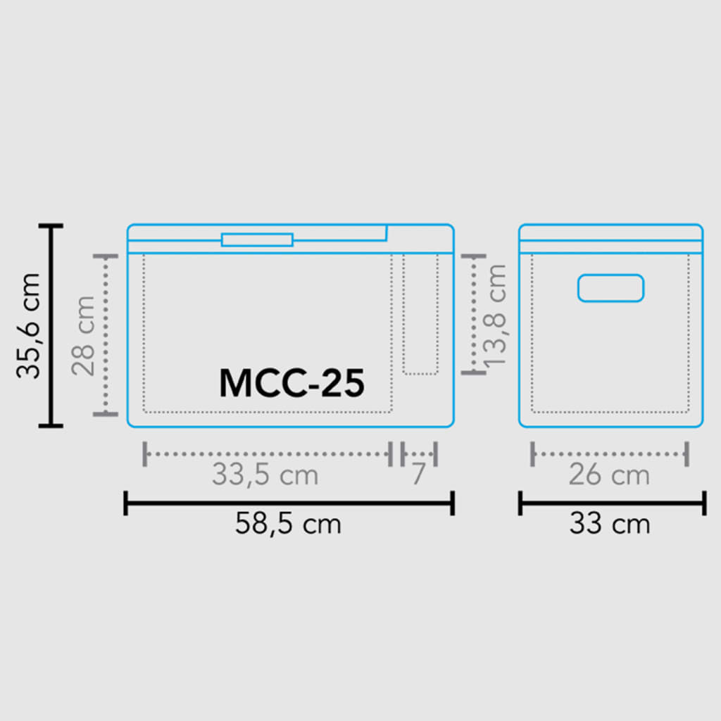 Mestic Nevera portátil con compresor MCC-25 negro 25 L