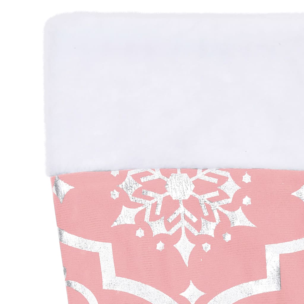 vidaXL Falda del árbol de Navidad de lujo con calcetín tela rosa 90 cm