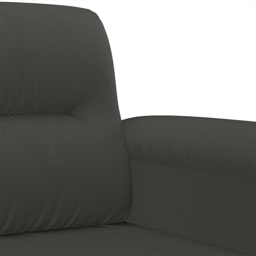 vidaXL Sofá de 3 plazas de tela de microfibra gris oscuro 180 cm