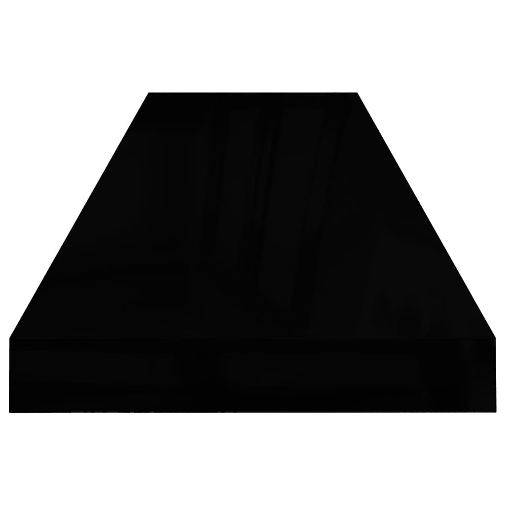 vidaXL Estantes flotantes pared 4 uds negro brillo MDF 90x23,5x3,8cm