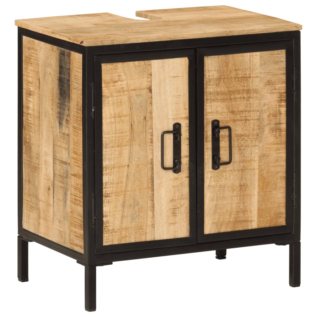 vidaXL Conjunto de muebles de baño 5 pzas madera maciza mango y hierro