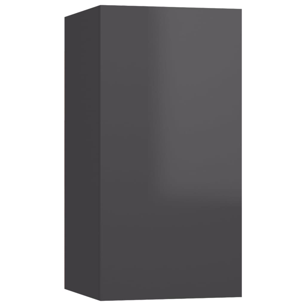 vidaXL Muebles para TV 7 uds aglomerado gris brillante 30,5x30x60 cm