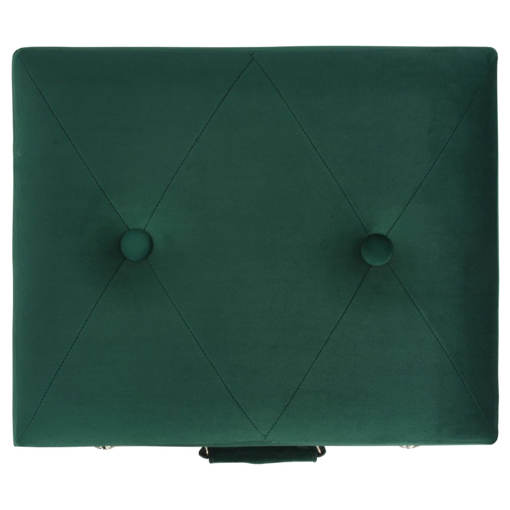 vidaXL Taburete de almacenamiento 40 cm verde de terciopelo
