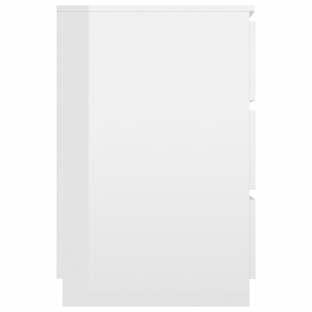 vidaXL Escritorio de madera contrachapada blanco brillo 140x50x77 cm
