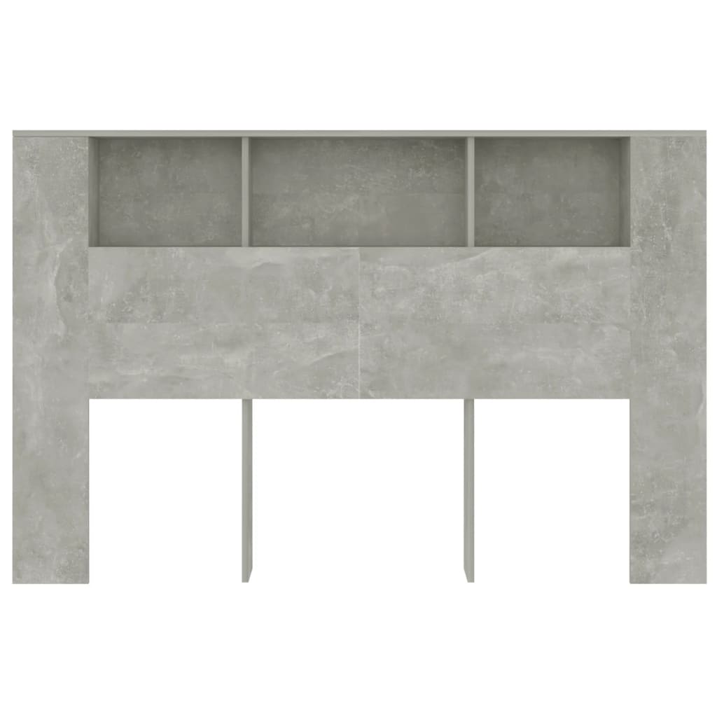 vidaXL Mueble cabecero gris hormigón 160x18,5x104,5 cm