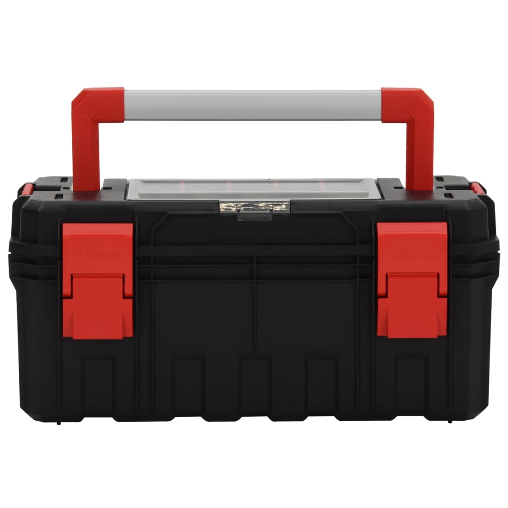 vidaXL Caja de herramientas negra y roja 55x28x26,5 cm