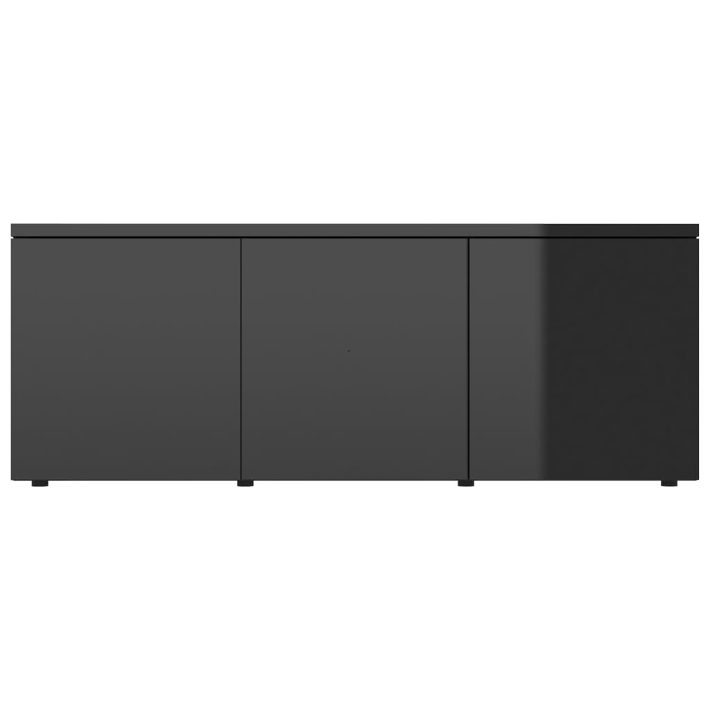 vidaXL Mueble TV madera contrachapada negro brillante 80x34x30 cm