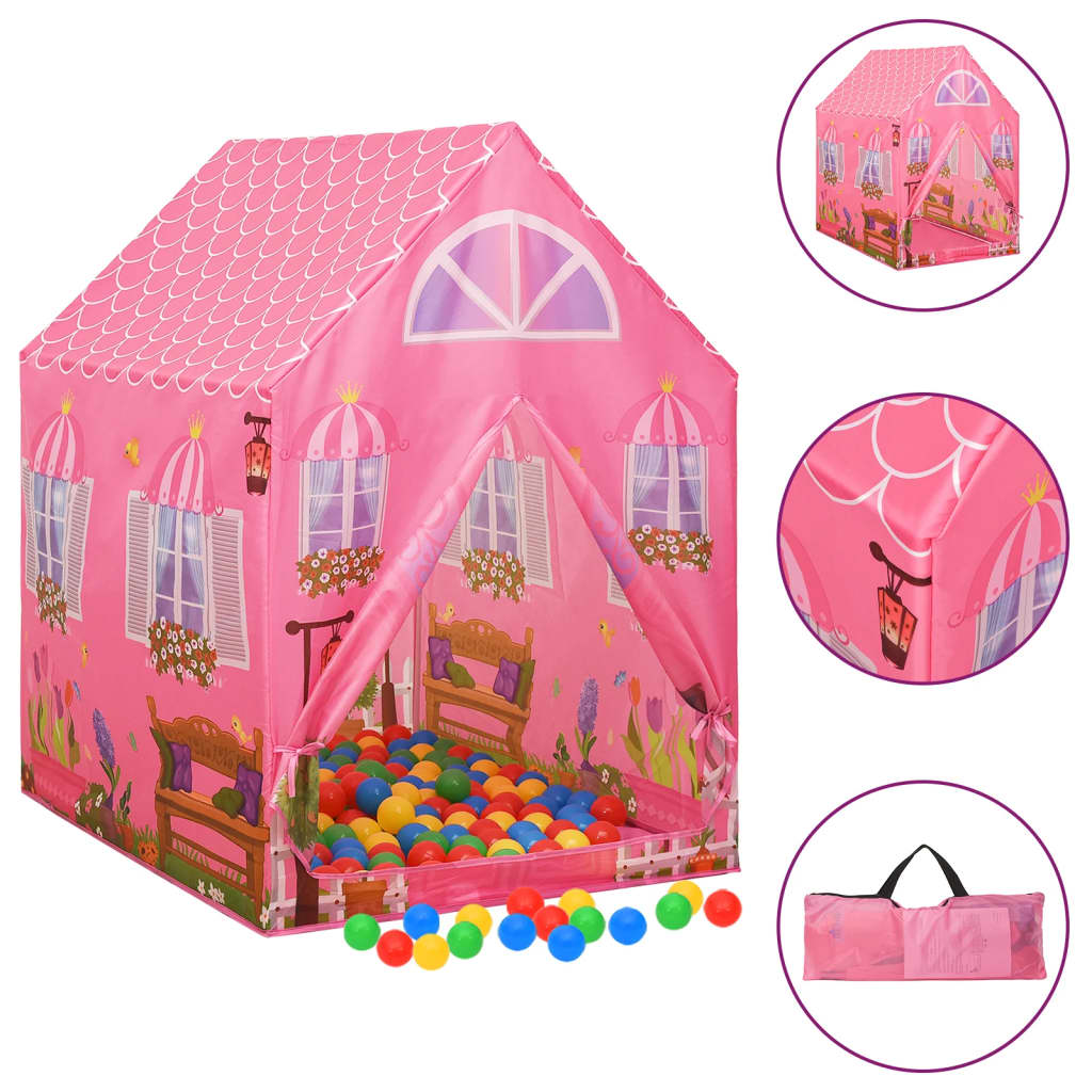 vidaXL Tienda de juegos para niños rosa 69x94x104 cm