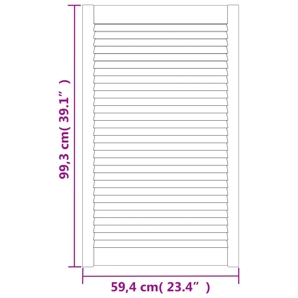 vidaXL Puerta de armario lamas 4 uds madera pino blanco 99,3x59,4 cm
