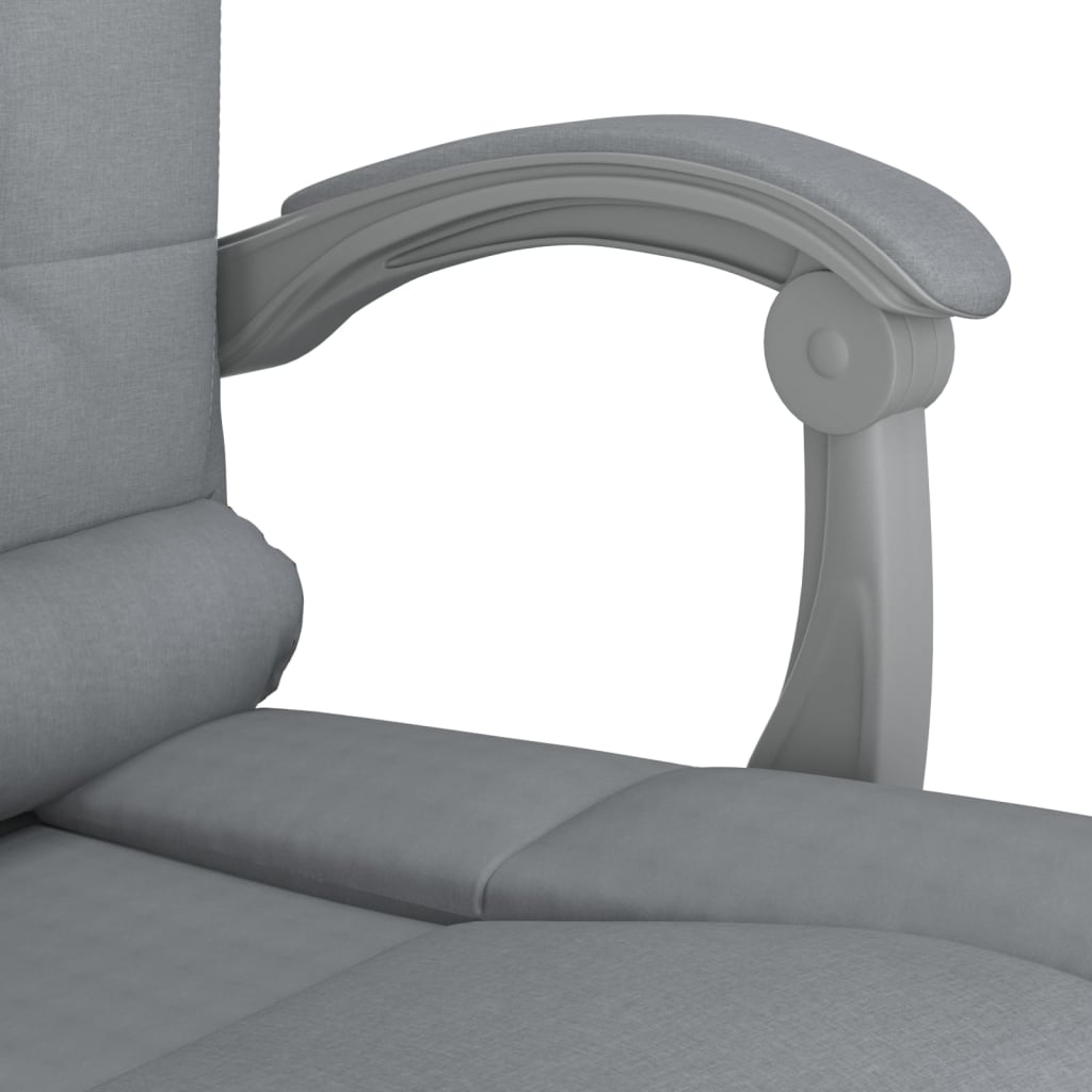 vidaXL Silla de oficina reclinable con masaje de tela gris claro