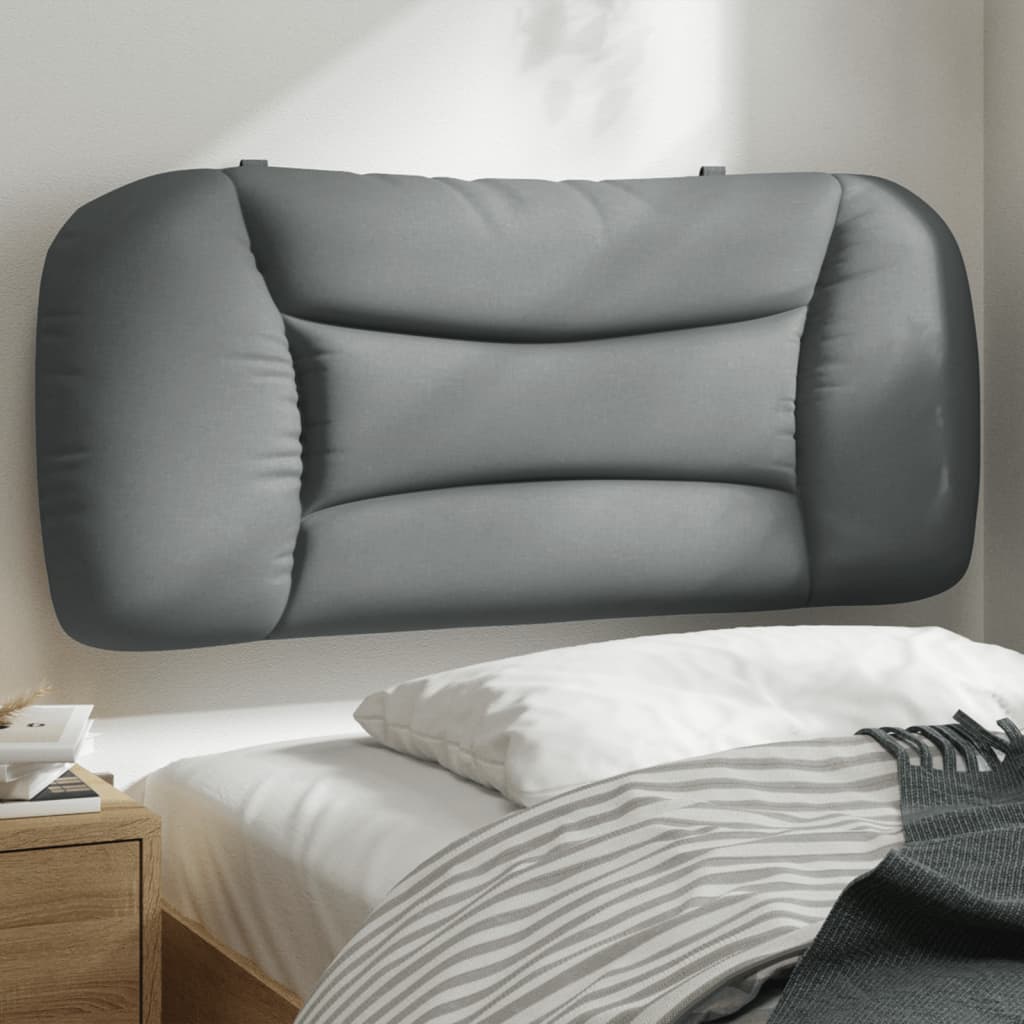 vidaXL Cabecero de cama acolchado tela gris claro 80 cm