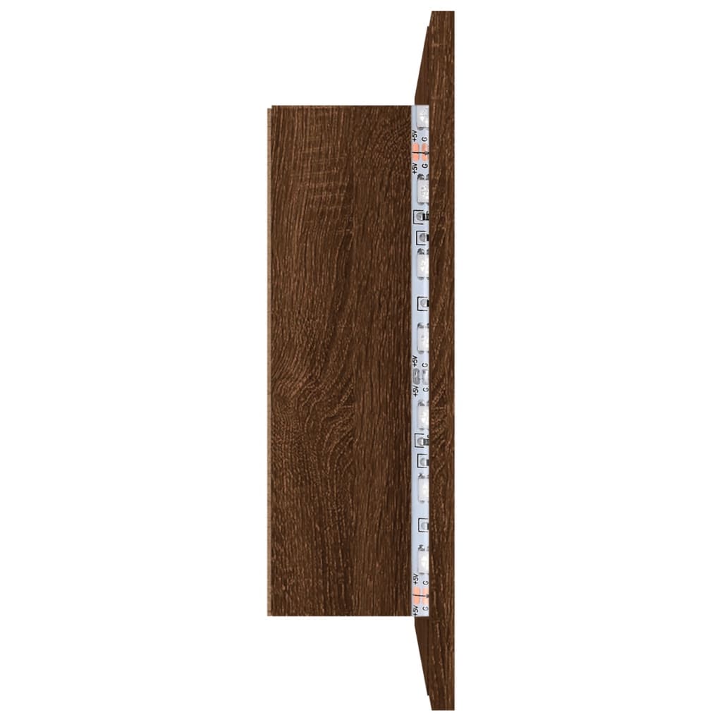 vidaXL Armario con espejo y LED madera color marrón roble 60x12x45 cm