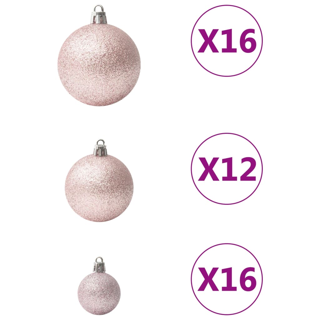 vidaXL Juego de bolas de Navidad 100 piezas rosa