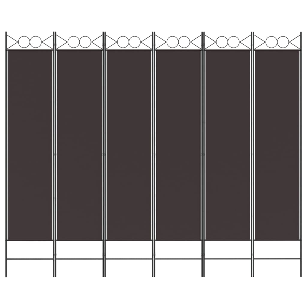 vidaXL Biombo divisor de 6 paneles de tela marrón 240x200 cm