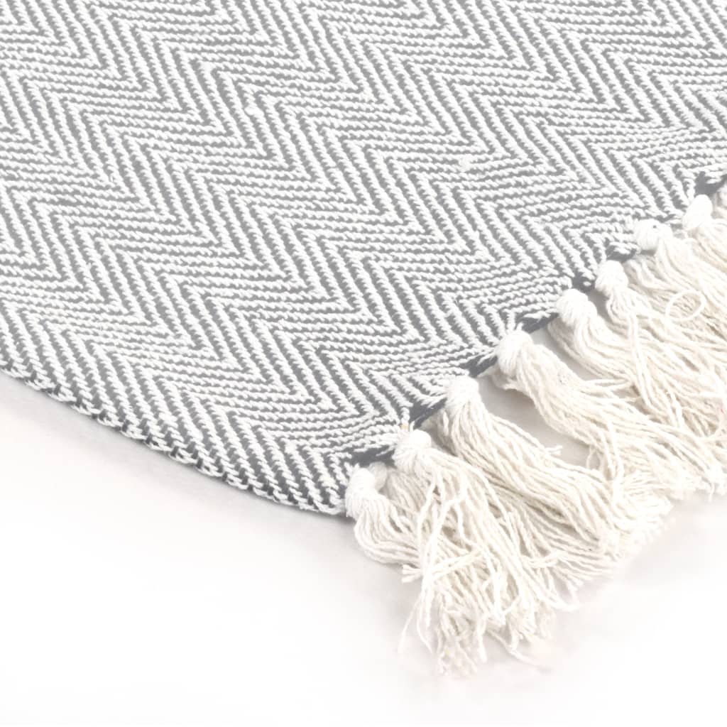vidaXL Manta en espiguilla de algodón gris 220x250 cm
