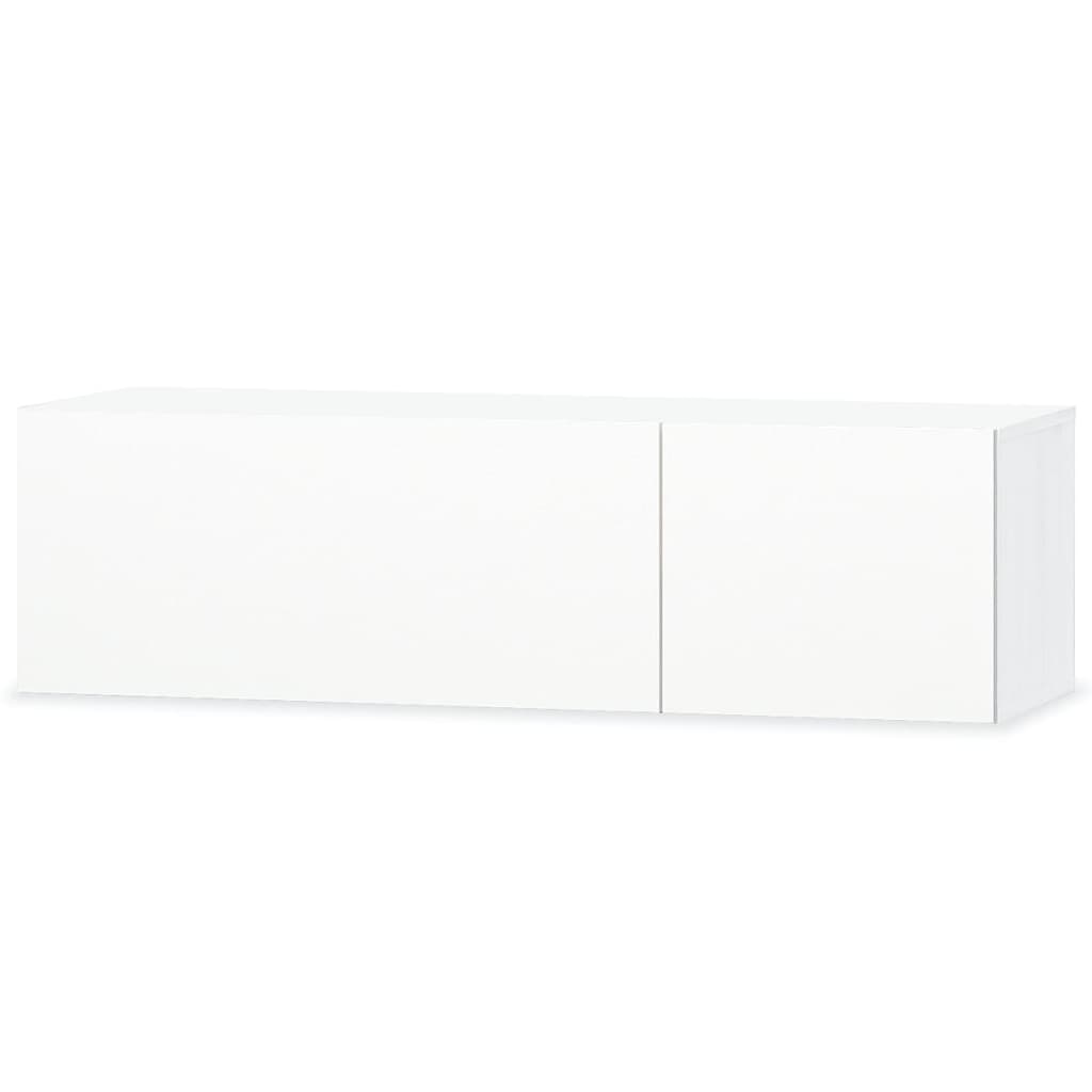 vidaXL Mueble para TV madera contrachapada blanco brillo 120x40x34 cm