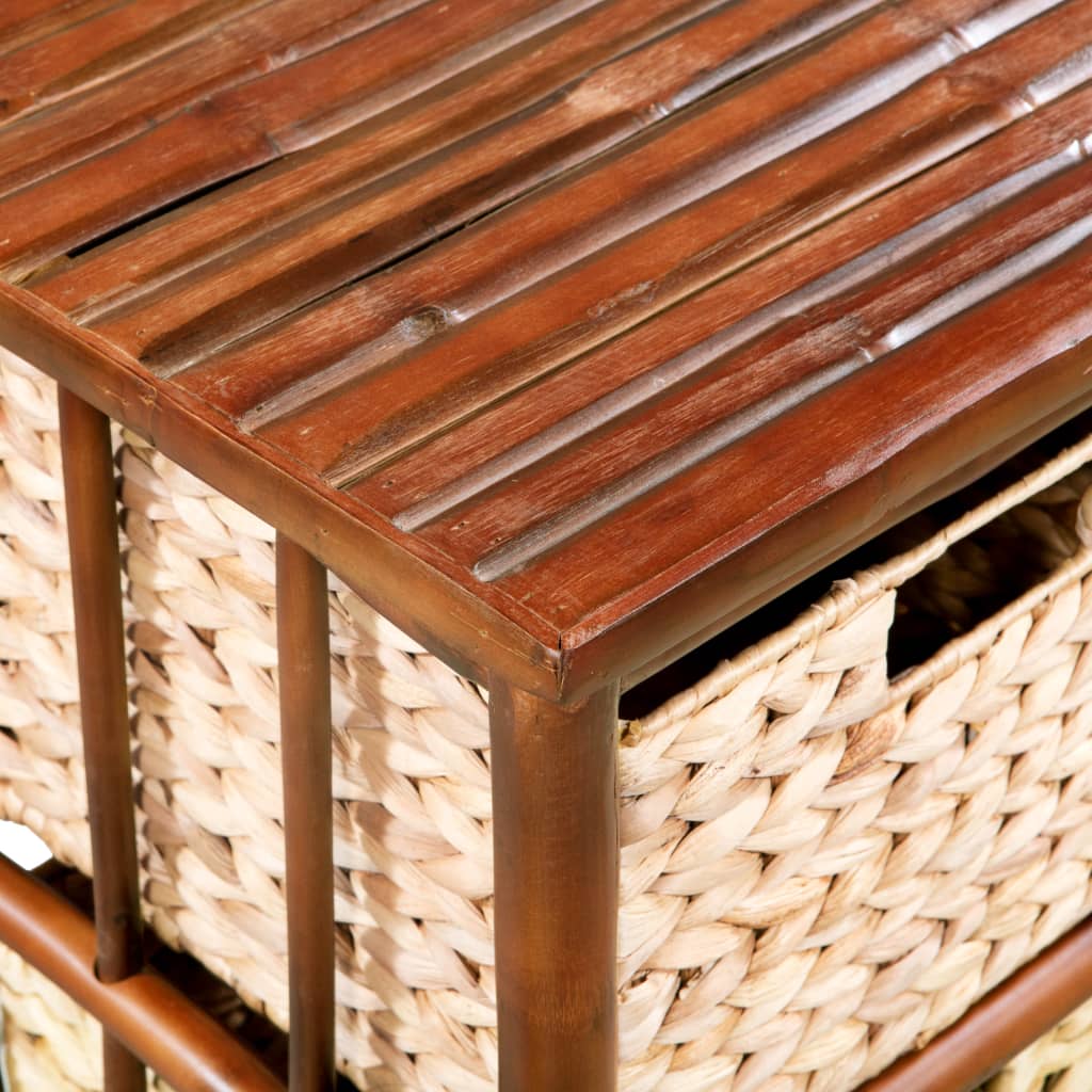 vidaXL Cómoda de cajones de bambú y jacinto de agua 68x33x80 cm