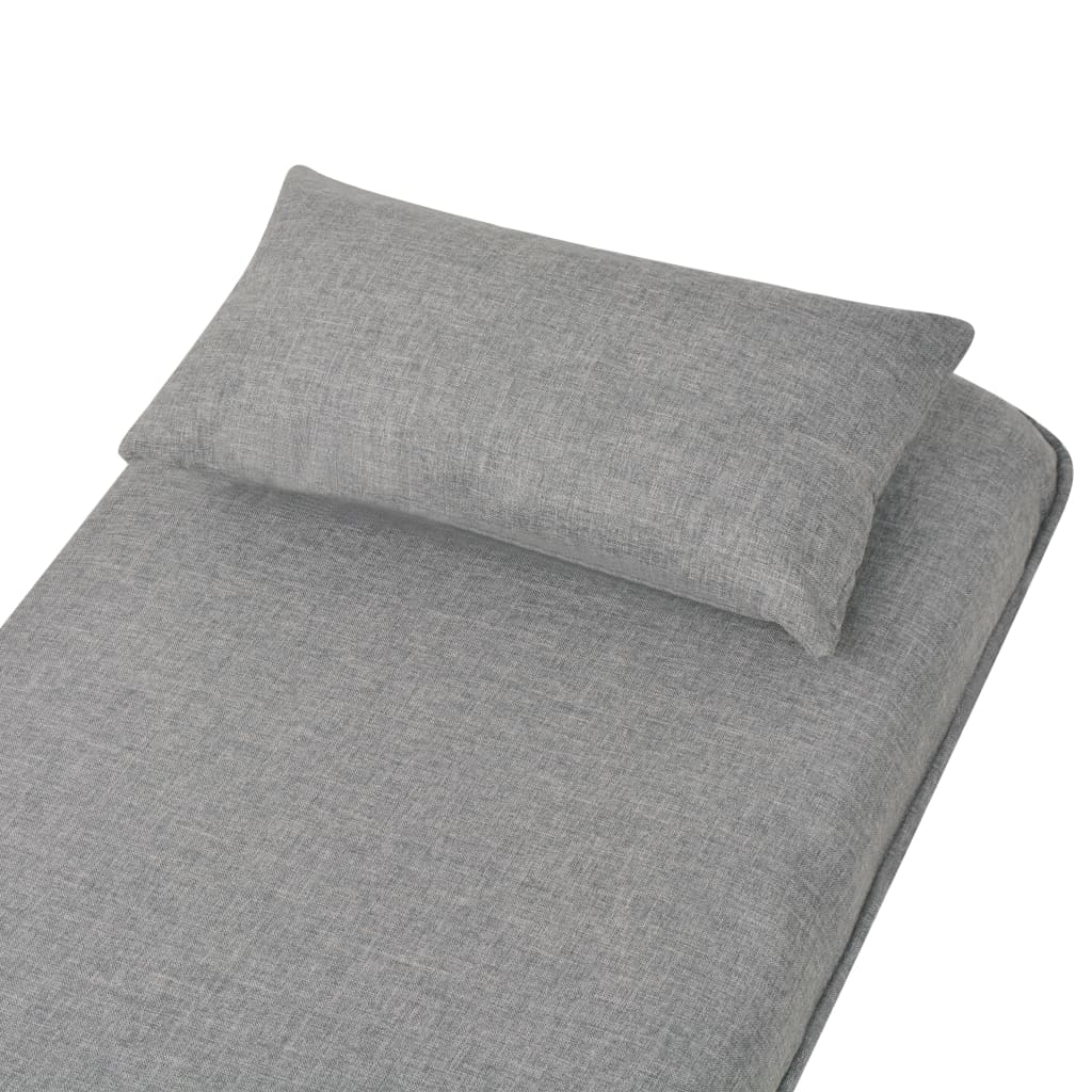 vidaXL Silla giratoria y sofá cama tela gris claro