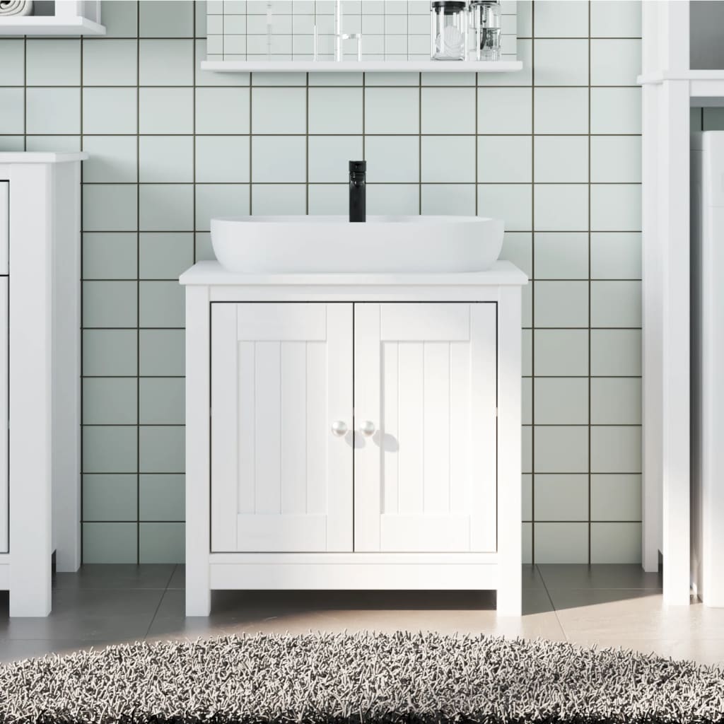 vidaXL Mueble de lavabo baño BERG madera maciza pino blanco 60x34x59cm