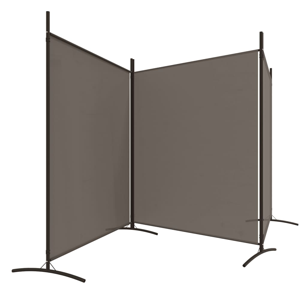 vidaXL Biombo divisor de 3 paneles de tela gris antracita 525x180 cm
