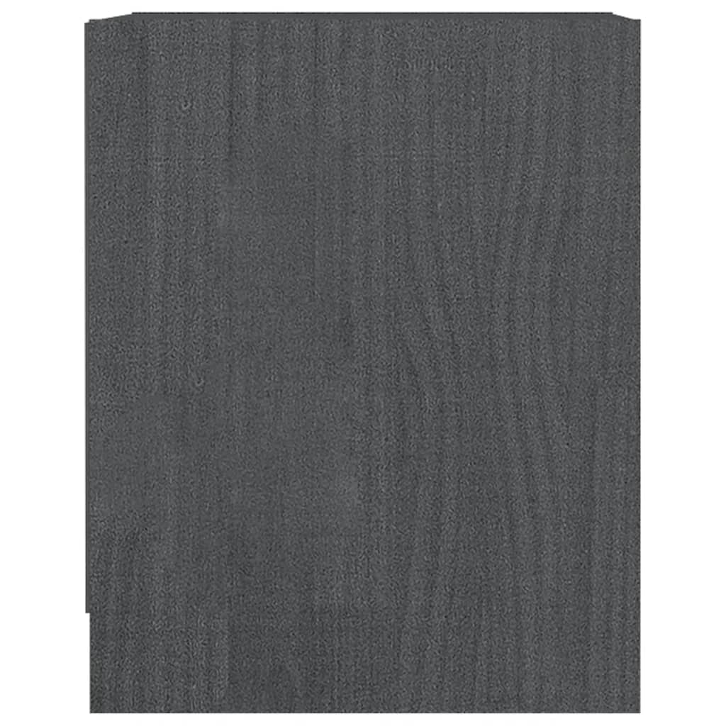 vidaXL Mesita de noche 2 uds madera de pino gris 35,5x33,5x41,5 cm