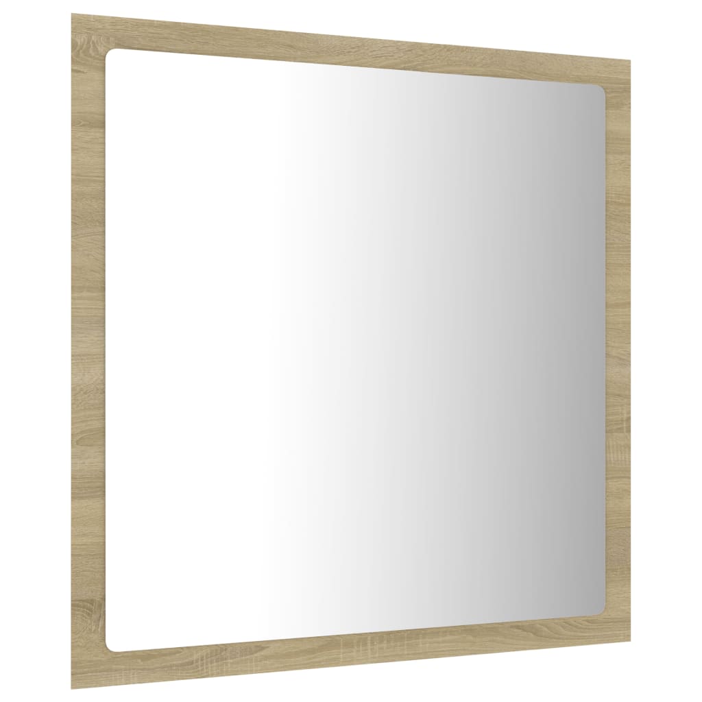 vidaXL Espejo de baño acrílico color roble Sonoma 40x8,5x37 cm