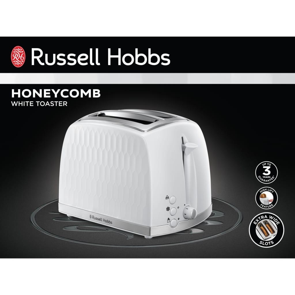 Russell Hobbs Tostadora de 2 rebanadas Honeycomb blanco