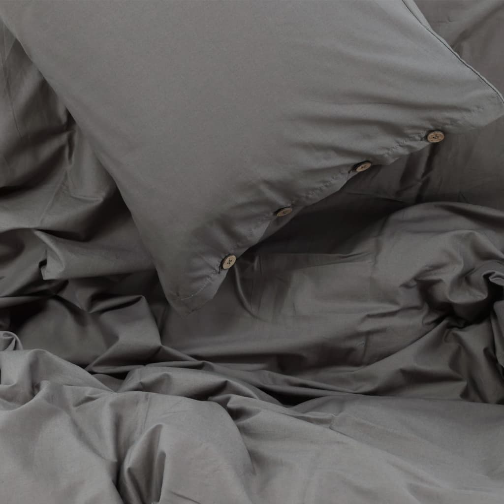 Venture Home Juego de ropa de cama Joar algodón gris oscuro 200x150 cm
