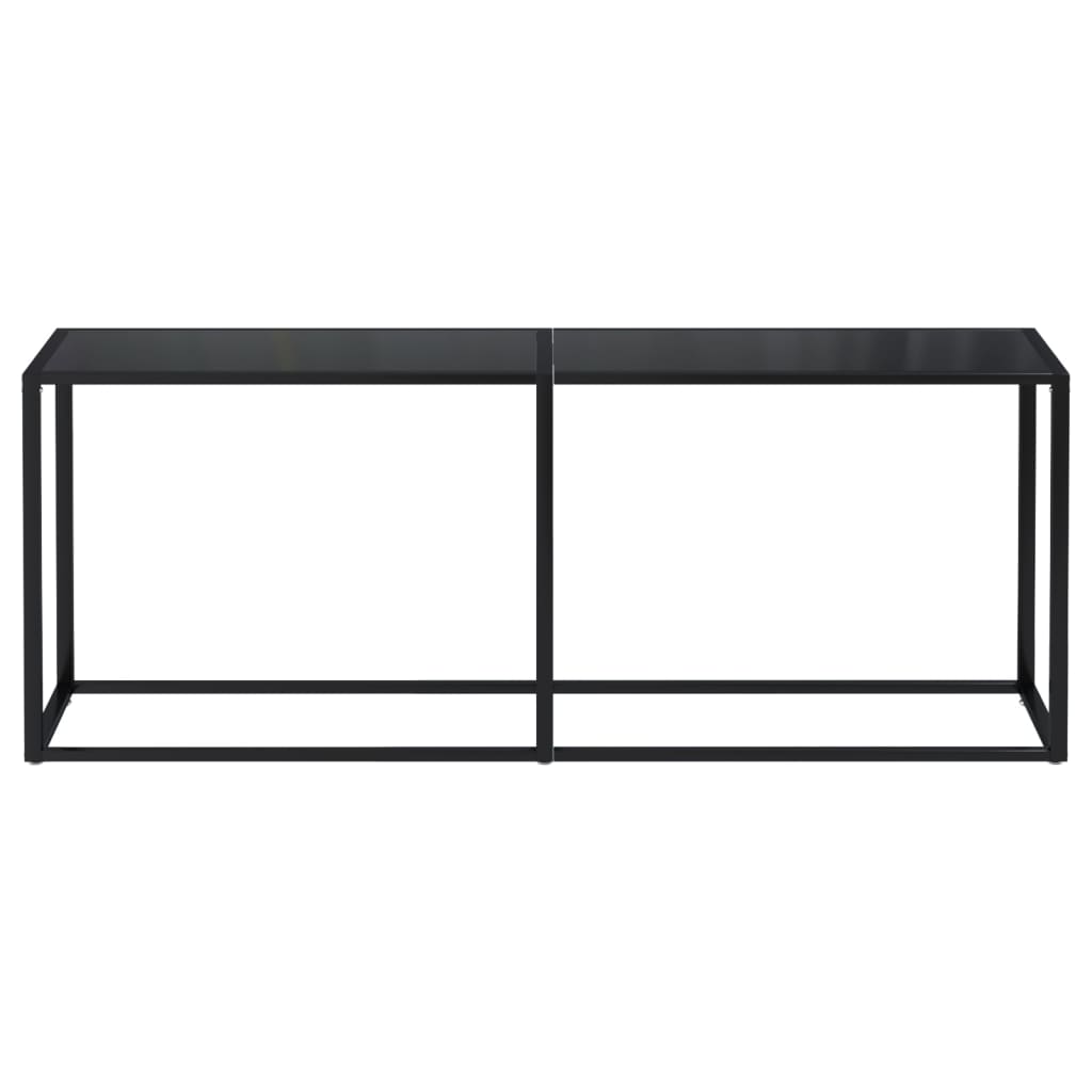 vidaXL Mesa consola vidrio templado negro 200x35x75,5 cm
