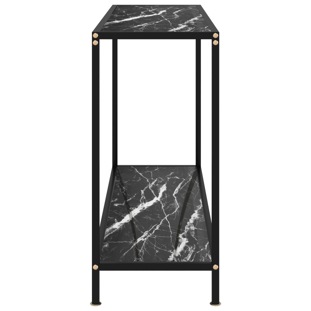 vidaXL Mesa de consola negro vidrio templado 120x35x75 cm